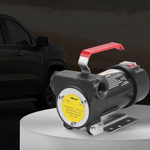 VEVOR Fuel Transfer Pump, 12V DC 10 GPM 1/4 HP, Portable Electric Diesel Transfer Pump with Automatic Shut-Off Fuel Nozzle, High Flow, Long Inlet & Outlet Hose for Diesel, Kerosene, Transformer Fuel - size: 12V 10GPM with Carry Case