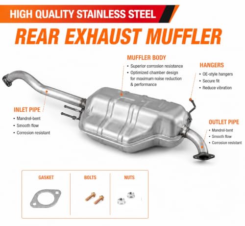 54703 Rear Exhaust Muffler for 2006-2011 Hyundai Accent/Kia Rio HY01 - size: D-HY01