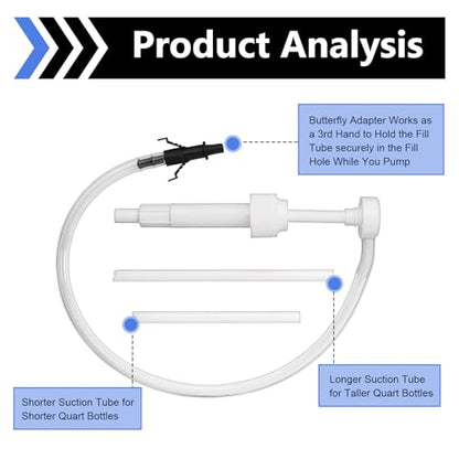1 Set Fluid Transfer Pump Kit, Transmission Fluid Pump, Auto Change Oil Tool with 3/8 inch Swivel, 8mm 10mm Adapters, 8cc Per Pumps Stroke, Universal for Most Cars, Trucks, SUVs (White)