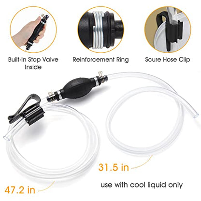 H-veenjor Gasoline Siphon Hose Pump, Hand Water Transfer Pump