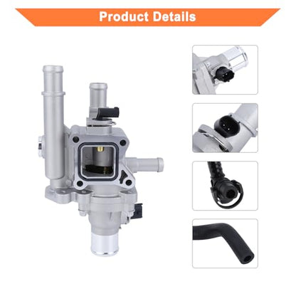 Aluminium Engine Coolant Thermostat Housing Assembly Kit(with Throttle Body Inlet Heater Pipe).Fit for Chevy Cruze 2011-2016, Chevy Sonic 2013-2018 1.8L .Replaces Part # 25199824,25192228,25192904.