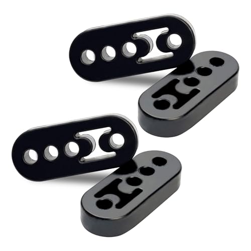 4 Pack Exhaust Rubber Hanger, Rubber Muffler Hangers with 4 Holes 0.47 Inch - color: black-4PCS 4 Holes
