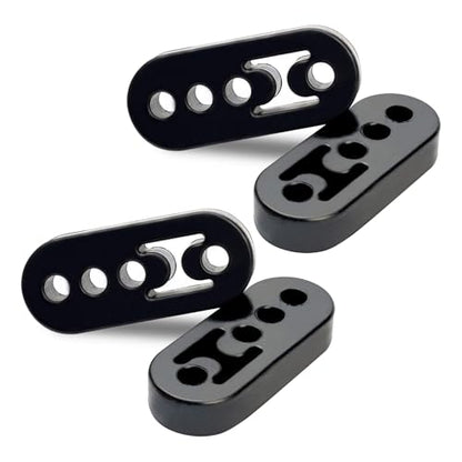 4 Pack Exhaust Rubber Hanger, Rubber Muffler Hangers with 4 Holes 0.47 Inch - color: black-4PCS 4 Holes