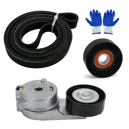 38323 Serpentine Belt Drive Tensioner Idler Pulley Kit Fit for Dodge Ram 1500 2500 3500 2009-2010, Fit for Ram 1500 2500 3500 2011-2018 V8 5.7L Replace 4861660AA 38018 6PK2020 - size: 90K-38323