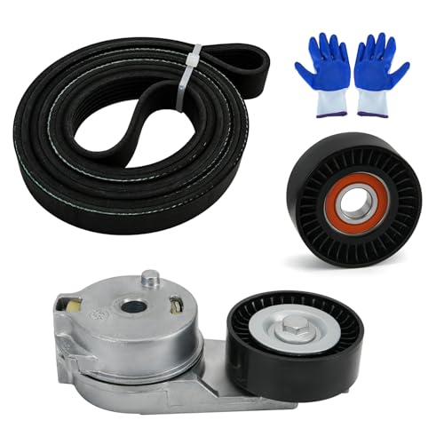 38323 Serpentine Belt Drive Tensioner Idler Pulley Kit Fit for Dodge Ram 1500 2500 3500 2009-2010, Fit for Ram 1500 2500 3500 2011-2018 V8 5.7L Replace 4861660AA 38018 6PK2020 - size: 90K-38323