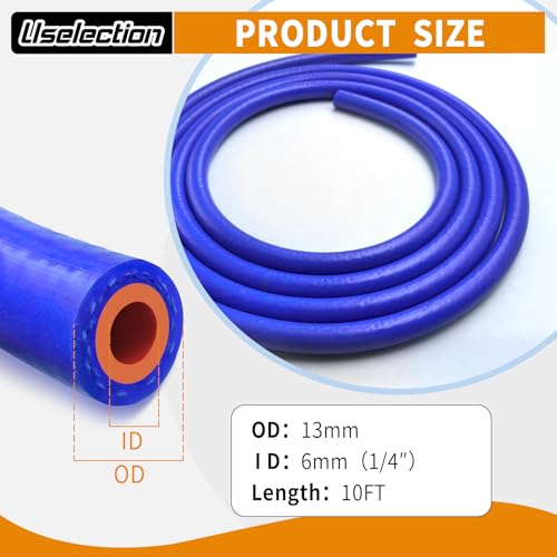 1/4" ID-10Ft(ID 6mm) Heater Hose Enhanced Double Reinforcement - color: Blue, size: 1/4" ID-10Ft(ID 6mm)