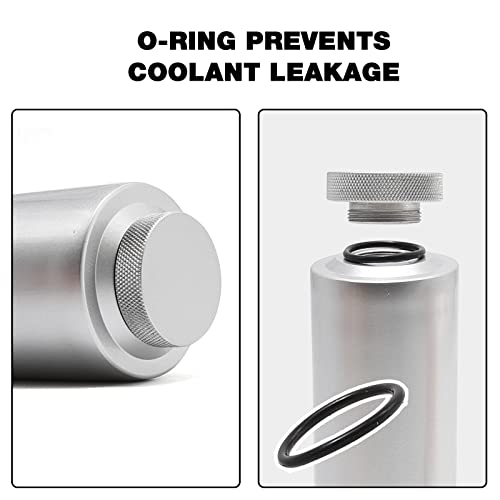 Saihisday Universal Car Radiator Coolant Overflow Tank 800ml Overflow Bottle Oil Catch Tank Cooling Catch Bottle(Black) (Sliver)