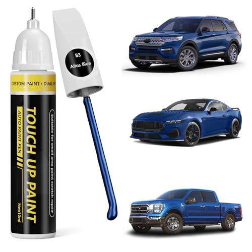 (Atlas Blue (B3) Car Touch Up Paint For Ford - color: Atlas Blue (B3) for 2024 ford F-150, 2024 ford F-150 Lightning, 2025 Escape, 2024 Transit, 2024 Bronco, 2024 Bronco Sport, 2024 Edge, 2024 Maverick, 2025 Mustang, 2024 Ranger, 2024 Expedition, 2024 Sup