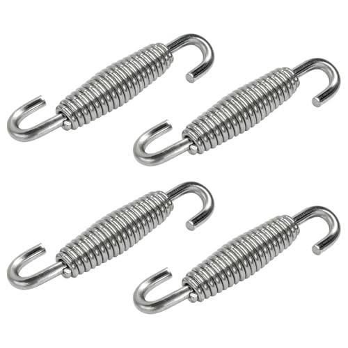 4 PCS Motorcycle Exhaust Muffler Spring, 52.7mm/ 2.07" Reinforced Stainless Steel Muffler Coil Spring Hook, Universal Exhaust Pipe Spring Hooks for Motorcycle ATV Scooter - color: 4 PCS