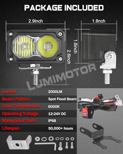 Dirt Bike Light Bar Motorcycle Headlight Light Kit w/Switch for 7/8" Handlebar Electric Dirt Bike E-Bike Minibike ATV Motorcycle