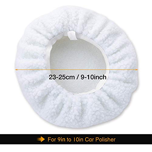 GOOACC Car Polisher Bonnet, (9 to 10 Inches) Waxers Bonnet Set,Max Waxer Bonnet Polishing Pad for Most Car Clean Waxer Polishers, Pack of 5Pcs