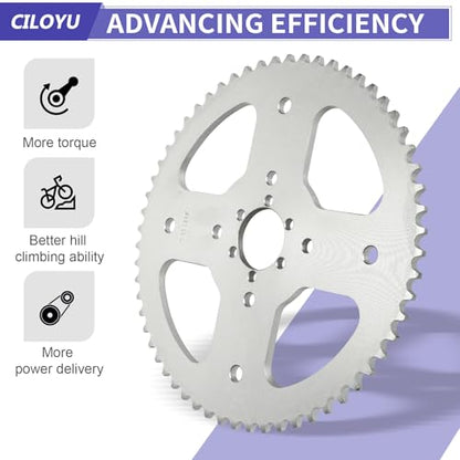 60 Tooth Rear Sprocket 420 Chain Kit for Mini Bike CT200U CT100U - color: Silver