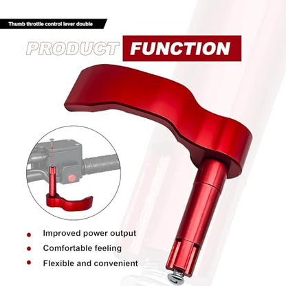 Thumb Throttle Control Lever Compatible with 2009-Up Polaris Scrambler XP 1000 EPS 500 850 Sportsman 450 570 850 XP 1000 550 ATV Extended Throttle Lever Replace# 2010336 2010359 Red - color: kongzhiganRed