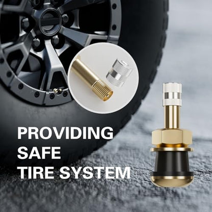 CKAuto TR501 Metal Clamp-in Tire Valve Stems, 1.5" Eff. Length, 10 Pcs/Pack - color: TR50110