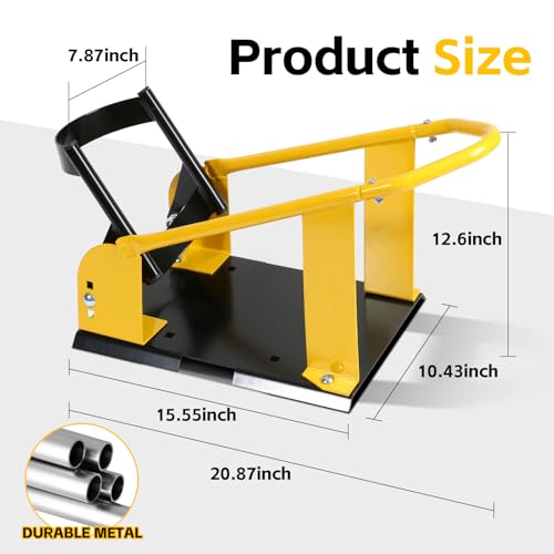 MaxxHaul Adjustable Motorcycle Wheel Chock Stand with Auto-Lock Cradle, Fits 15"–21" Tires – Heavy-Duty Steel Bike Stand for Trailer, Garage & Truck Bed, Includes Mounting Hardware – 70075 - color: Yellow