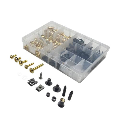224Pcs Motorcycle Fairing Bolt Kit Stainless Steel (Gold) - color: Gold