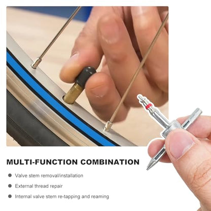 64‬PCS Tire Valve Stem Removal Tool Kit, Dual & Single Head Puller 4-Way Tool w/ 30 Valve Cores & 20 Valves Caps, Tire Stem Core Remover Installation Tools for Most Cars