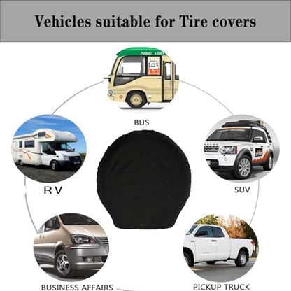 Tire Covers Set of 4 for Trailers Rv,Fit Tire Diameters 33-35 Inch - size: Diameter 33-35in
