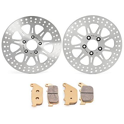 TOFR 11.5" Brake Rotor w/Pads for Harley Sportster XL1200 04-13 XL883 04-10 - color: Silver