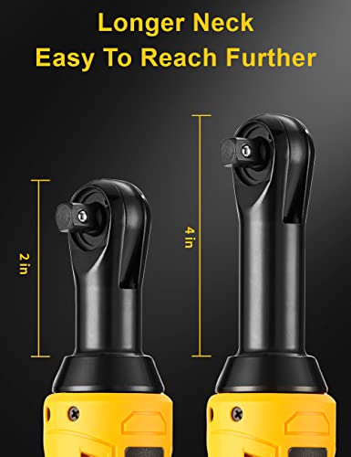 VTEK 3/8" Extended Cordless Ratchet Wrench 12V Electric Ratchet Wrench with 2 batteries,Variable Speed Trigger 40 Ft-lbs 400RPM Power Ratchet Wrench
