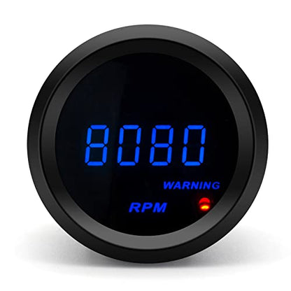 Car Digital Gauge 52mm Blue LED Automobile 0-9999RPM Tachometer for 1-8 Cylinders… (RPM Gauge) - style: RPM Gauge