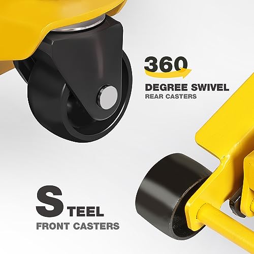 YELLOW JACKET 3.5 Ton Low Profile Floor Jack Quickly Lift Hydraulic Car Jack with Dual Pumps, 7700 lb Capacity - color: Steel, size: 3.5T low profile dual pump