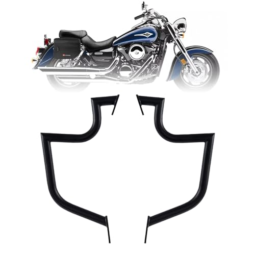 Kinglemc Crash Bar Engine Guard for Kawasaki Vulcan(Black) - color: Black, size: VN1600A VN1600E