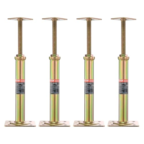 VEVOR House Floor Jacks, 4 PCS Post Floor Joist Jacks for Leveling, 11.6"-16" Height Range, Total Support up to 10000 LBS, Galvanized Telescoping Screw Jacks for Temporary Support - size: Floor Joist Jacks Post