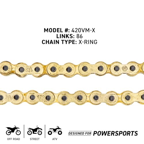 NICHE Drive Sprocket Chain Combo for Kawasaki KLX110 Suzuki DRZ110 Front 14 Rear 33 Tooth 420VM-X X-Ring 86 Links - size: X-Ring Chain