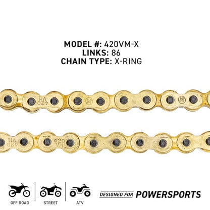 NICHE Drive Sprocket Chain Combo for Kawasaki KLX110 Suzuki DRZ110 Front 14 Rear 33 Tooth 420VM-X X-Ring 86 Links - size: X-Ring Chain