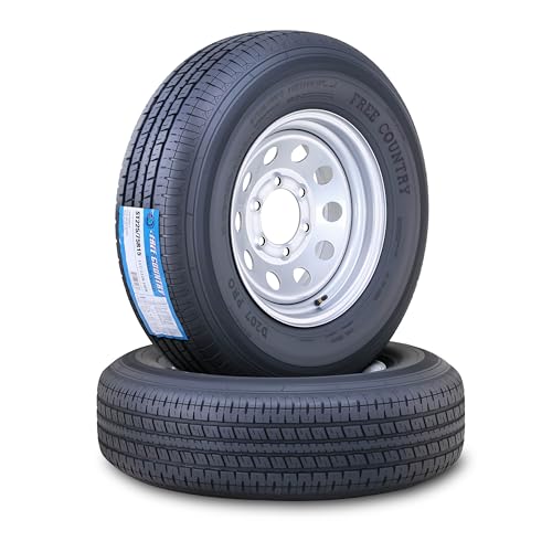 Free Country Trailer Tire Wheel ST225/75R15 10PR E 117N 6X5.5 Silver Mod S2 - size: ST225/75R15