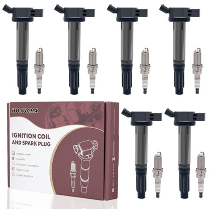 UF487 Ignition Coils & Double Iridium Spark Plugs Set, 6 Pack - size: UF487 & Spark Plugs