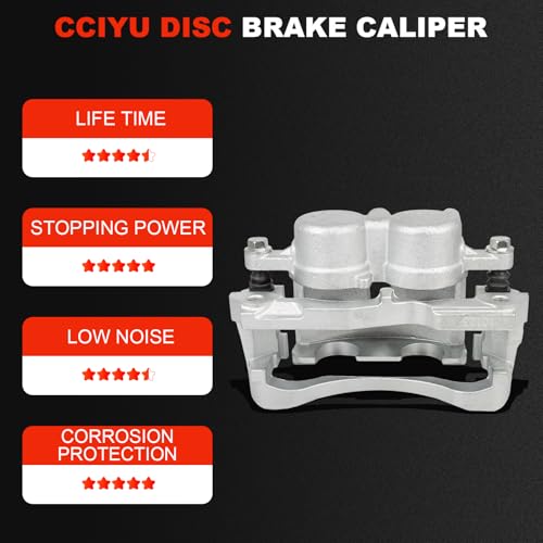cciyu Front Left Disc Brake Caliper w/Bracket 18B4817 - size: Front Left[18B4817]