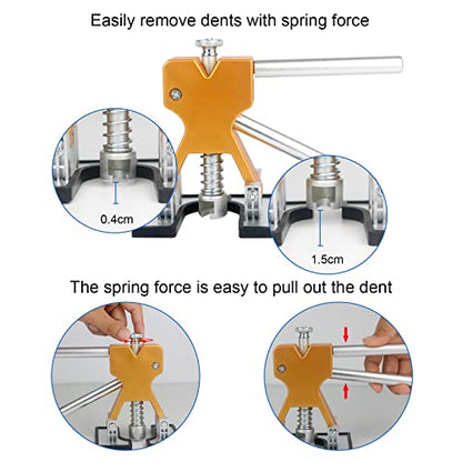Tosucs Dent Repair Tool Paintless Car Dent Puller Kit with 18 Taps and Glue Gun Adjustable Dent Repair Removal Lifter Pull Tool for Automobiles, Refrigerator, Motorcycle, Metal Dent Repair(34pcs)
