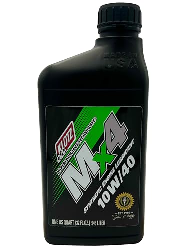 Klotz MX-4 TechniPlate, Hi-Performance Synthetic Motor Oil Lubricant for 4-Stroke Off-Road Racing Motorcycle & ATV Engines | 10W-40 – KL-860 – 1 Quart - size: 10W-40