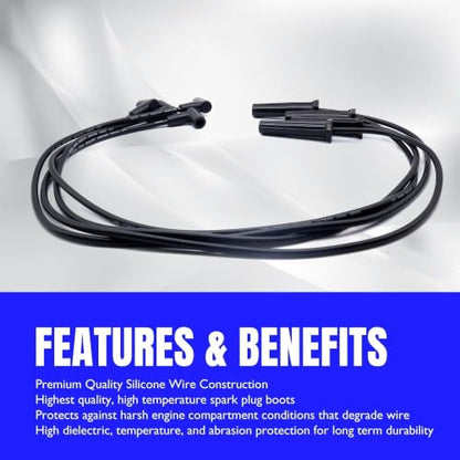 7543 Ignition Spark Plug Wires Set of 4 Compatible with Chevrolet - style: 7543