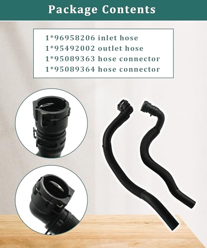 96958206 95492002 Heater Inlet &Outlet Hose Fits for Chevrolet Sonic 2013-2018, With Hose Connector, Replaces 95089363,95089364