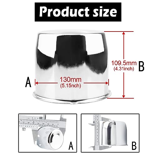 4Pcs 5.15" OD 4.31" H Push Through Trailer Wheel Center Cap for Rim - color: Chrome, size: 5.15" Hub 4.31" H