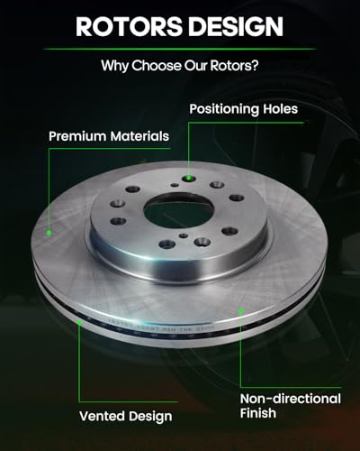SCITOO Brake Kits Front Rear Brake Rotors Brake Pad:55133;55097;D1363;D1707 - size: 55133+D1363 & 55097+D1707 [4+8PCS]