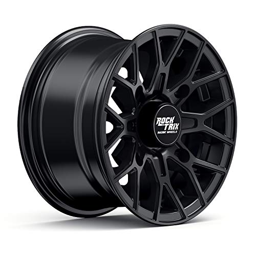 RockTrix RT104 12x7 ATV UTV Wheel 4x156 4+3 Offset, Matte Black, 1pc Single - size: 12x7 (4+3)