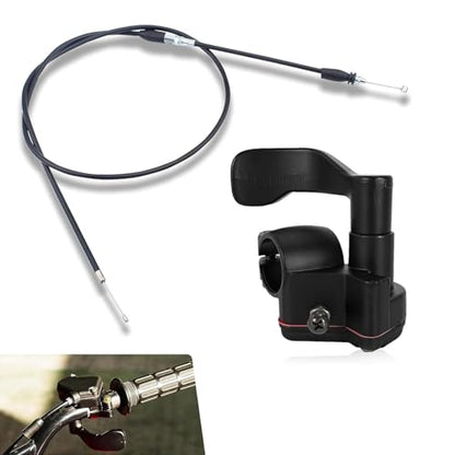 7/8" 22mm Thumb Throttle Kit, Thumb Throttle Cable Accelerator Handle Assembly, Universal Motorcycle Throttle Cable Replacement Accessories for 50-250cc ATV Bike (Black)