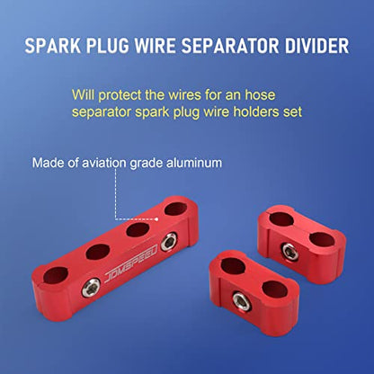 JDMSPEED Engine Spark Plug Wire Separator Divider 8mm 9mm 10mm Red 12pcs