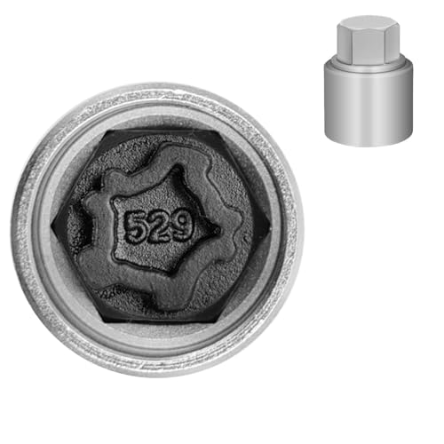 529 Wheel Locking Nut Key for VW, Socket Adapter (OD 28mm-ID 25mm) - size: Socket 529