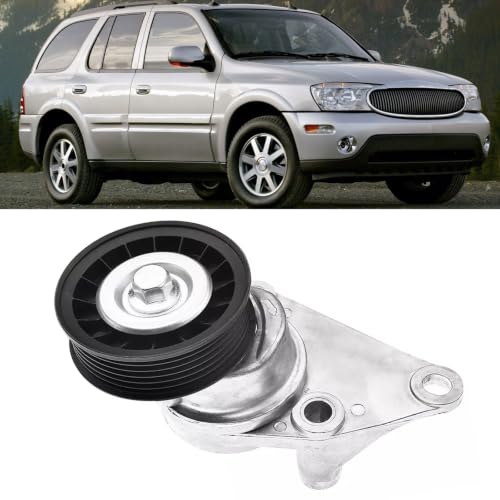 12554027 Belt Tensioner Assembly with Pulley Compatible with Chevy Avalanche Express Silverado SSR Suburban Tahoe Trailblazer Suburban 1500 GMC Savana 1999-2008, Replaces 12580162 38158 - size: 12554027
