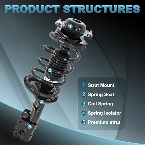 Front and Rear Strut Assembly Compatible with 2004-2015 Nissan Titan 4WD - size: 171358 37251