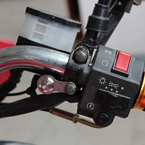 RAYANA Universal Stainless Steel LED Motorcycle Switch Horn Handlebar Adjustable Mount Waterproof Switches Button DC12V momentary Actions (A-Red-Momentary)