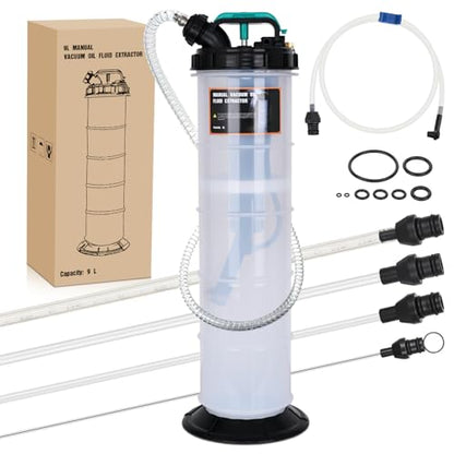 GOOACC Oil Extractor Pump 9L Manual Fluid Extractor Pump Vacuum Changer - size: 9L Manual
