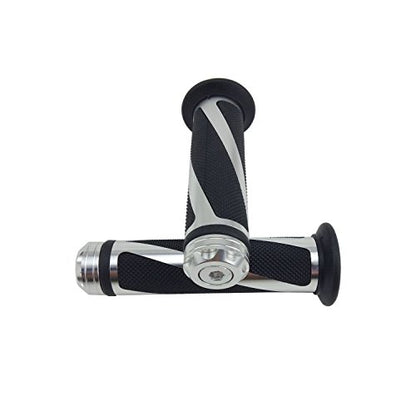 Universal Motorcycle Rubber Gel Handlebar Hand Grips for 7/8" Bar End Handle Bars Sports Bikes - color: Silver
