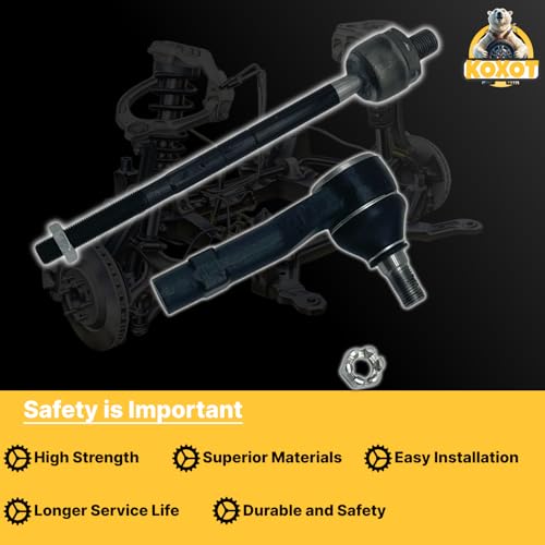 4pcs Front Inner & Outer Tie Rod Ends Kit for Ford Explorer 98-01, Ranger 98-11, for Mazda B2300 01-09, B2500 98-01, B3000 98-07, B4000 98-09, for Mercury Mountaineer 98-01 | ES3461X2 EV317 X2 - size: ES3461X2 EV317 X2
