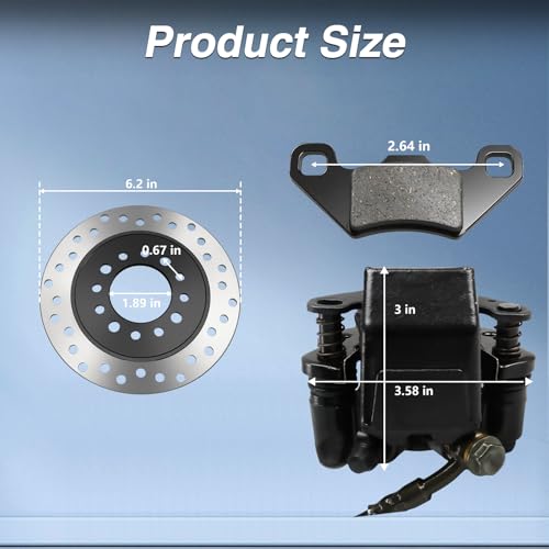 Hydraulic Rear Disc Brake Caliper System Disk Rotor Pads Compatible with Dirt Bike Quad Wheel ATV Go-kart 150cc 200cc 250cc Dune Buggy
